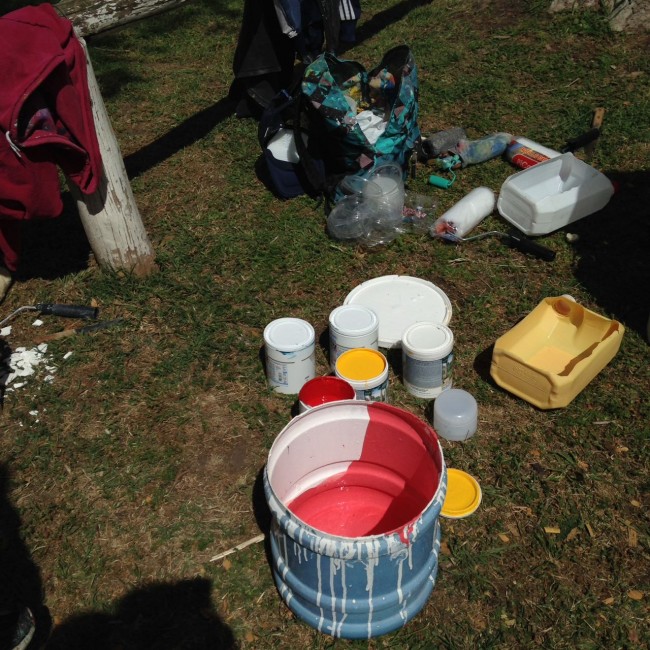 Mural en proceso: La Casa del adolescente a puro color y diseño
