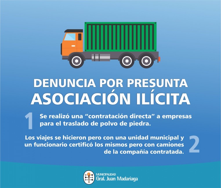 El municipio denunci la existencia de una presunta asociacin ilcita