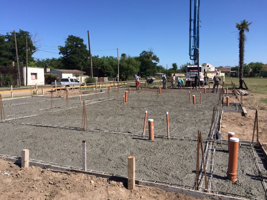 Avanza la construcci�n de la platea del Jard�n Maternal