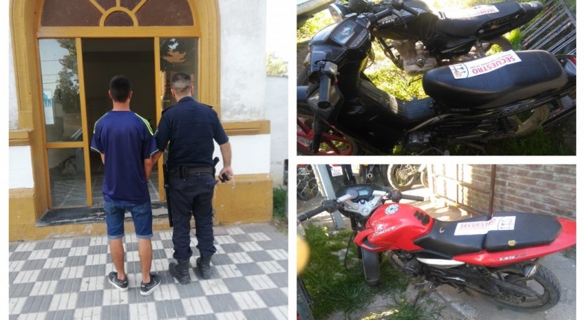 aprehndido y motos secuestradas