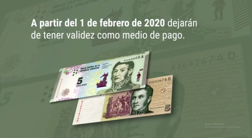 billetes de 5 pesos
