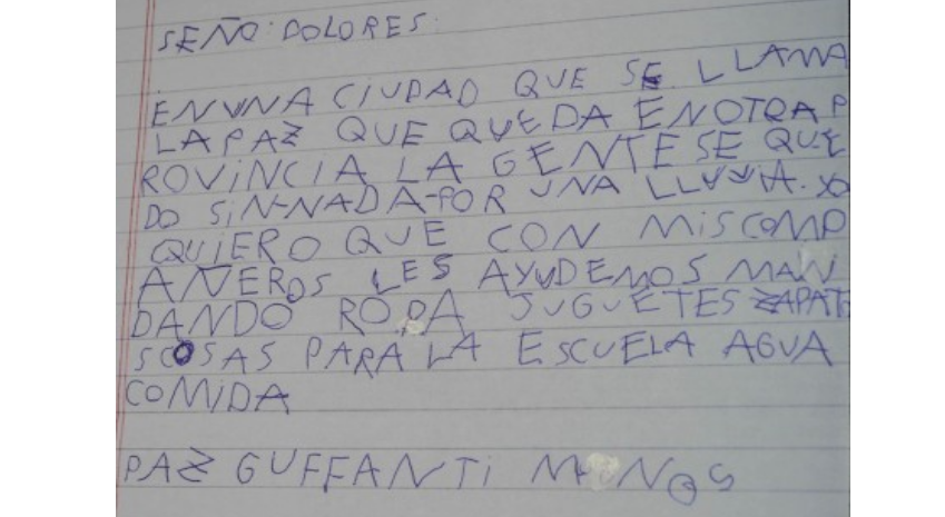 Carta colecta Madariaga - La paz Entre Ros